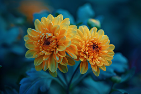 Vibrant Orange Dahlias in Full Bloomの素材