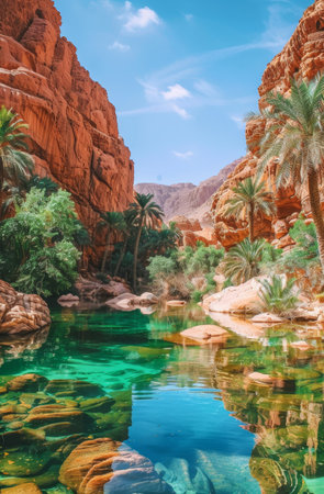 Tropical Oasis in Desert Canyonの素材