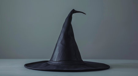 Mysterious Black Witch Hat on a Moody Backgroundの素材