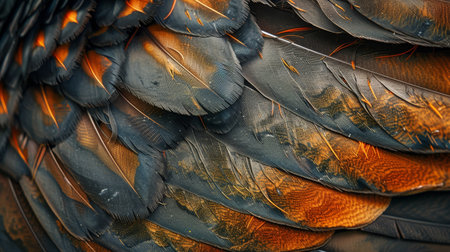 Close-up of Vibrant Bird Feathersの素材