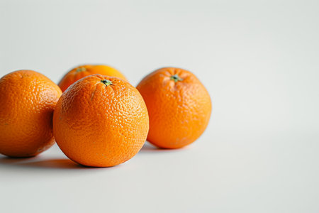 Fresh oranges on a clean white backgroundの素材