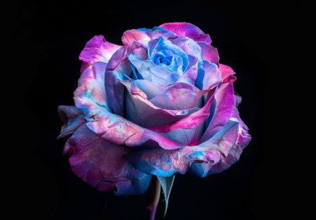 Vibrant rose with blue and pink huesの素材