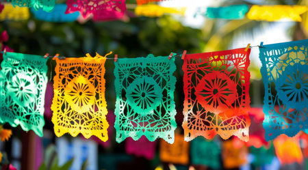 Colorful Mexican Paper Decorationsの素材