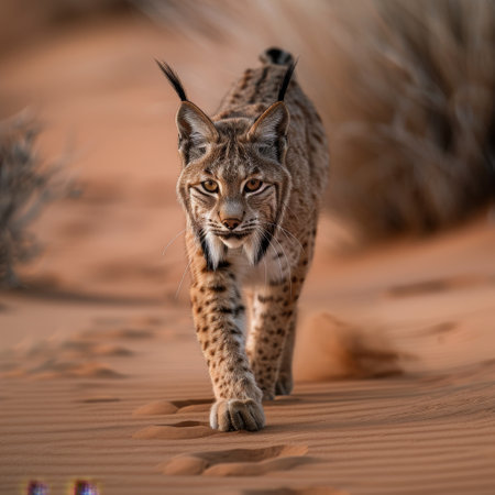 Majestic Lynx Prowling in the Desertの素材