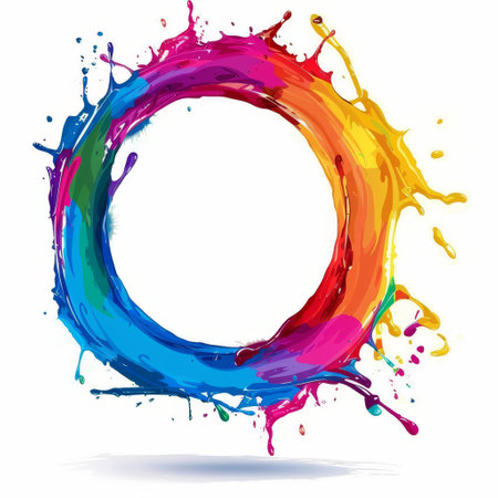 Colorful paint splash abstract backgroundの素材