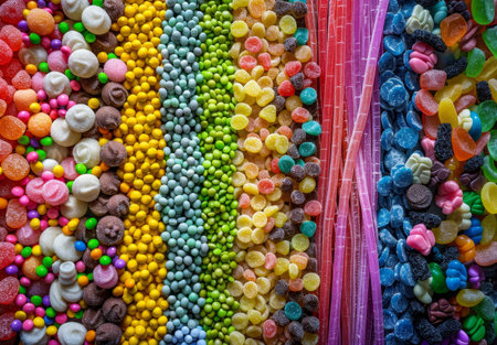 Colorful assortment of candies and sweetsの素材
