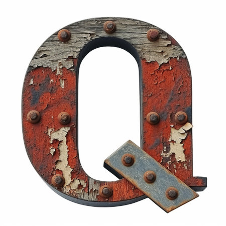 Rustic Metal Letter Qの素材