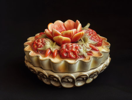 Decorative cake with vibrant floral designの素材