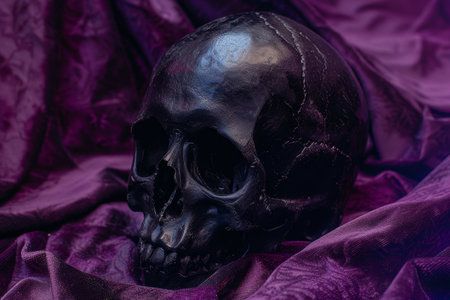 Mysterious Skull in Vibrant Purpleの素材