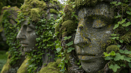 Lush Moss-Covered Rock in Verdant Forestの素材