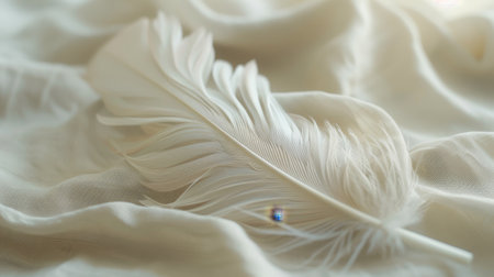 Delicate feather on soft fabricの素材
