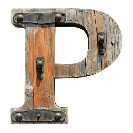 Rustic Wooden Letter Pの素材