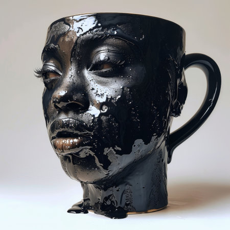 Surreal ceramic face mugの素材