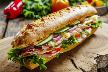 Delicious Sandwich with Fresh Ingredientsの素材