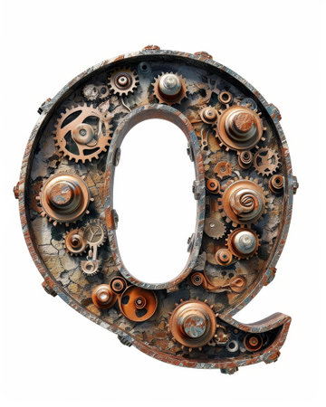Steampunk Mechanical Letter Qの素材