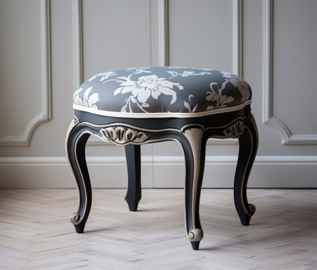 Elegant Floral Upholstered Stoolの素材