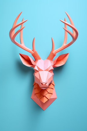 Geometric Deer Head Wall Decorの素材