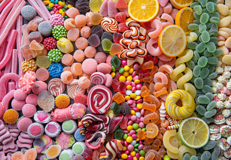Colorful Assortment of Candies and Sweetsの素材