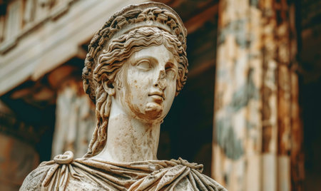 ancient greek statue of a woman in classical styleの素材