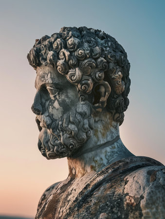 Weathered stone sculpture with intricate swirling patternsの素材