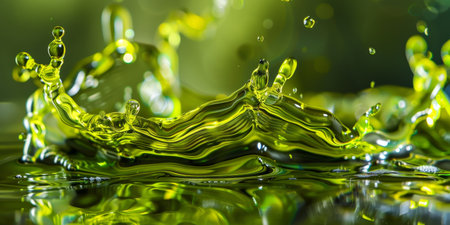 Vibrant green water splashの素材