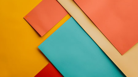 abstract geometric paper shapes in vibrant colorsの素材