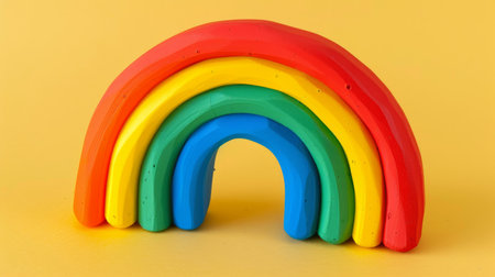 Colorful wooden toy rainbow archの素材
