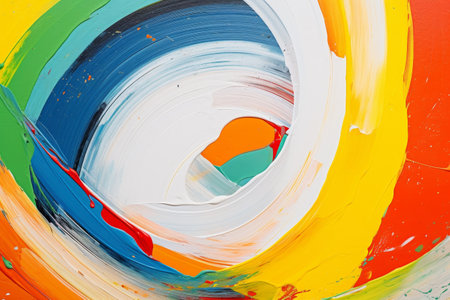 Vibrant abstract painting with swirling colorsの素材