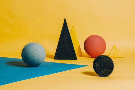 abstract geometric shapes in vibrant colorsの素材