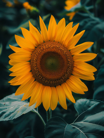 Vibrant sunflower in full bloomの素材