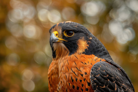 Close-up portrait of a majestic hawkの素材