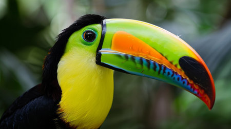 Vibrant toucan bird with colorful beakの素材