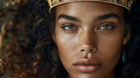 Regal beauty with piercing green eyesの素材