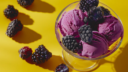 Delicious frozen blackberry dessertの素材