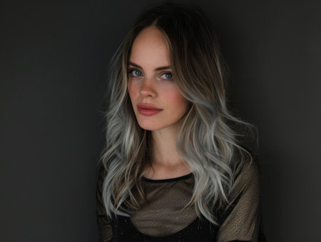 Alluring woman with ombre hairの素材