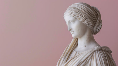 Elegant marble statue of a womanの素材