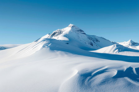 Majestic snow-capped mountain landscapeの素材