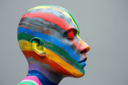 Colorful abstract portrait sculptureの素材