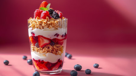 delicious layered fruit and granola parfaitの素材