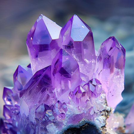 Vibrant purple quartz crystalsの素材