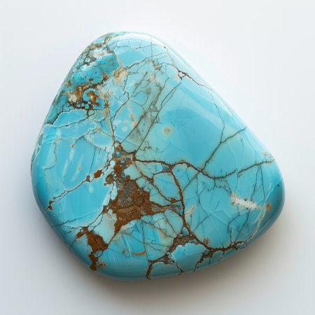 Turquoise gemstone with natural patternsの素材