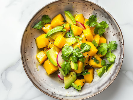 Colorful fruit and vegetable saladの素材