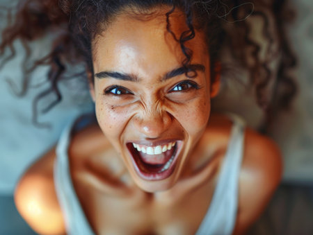 Joyful expression of a young womanの素材