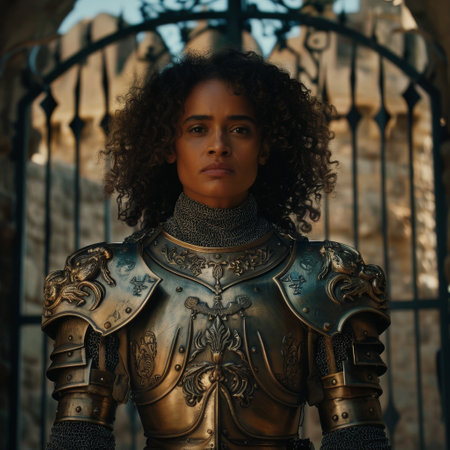 Warrior woman in ornate armorの素材