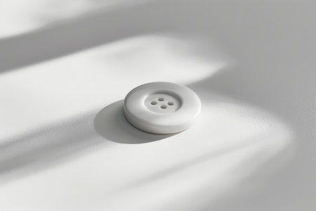 Minimalist white button on a gray backgroundの素材