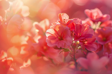 Vibrant pink and orange flowers in bloomの素材
