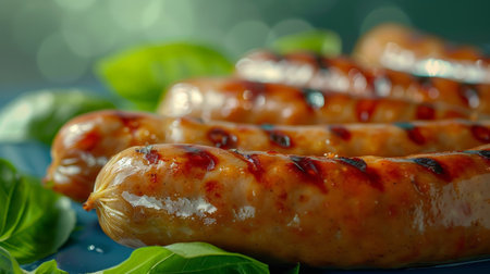 Grilled sausages with lime and herbsの素材
