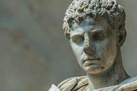 Weathered ancient marble statue headの素材