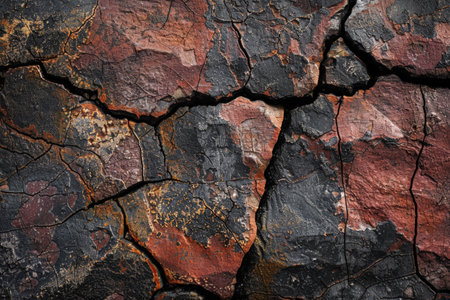 Textured rock surface with cracks and patternsの素材