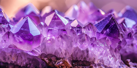 Vibrant purple quartz crystalsの素材